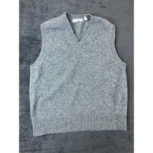 VINTAGE Old Navy Womens 100% LambsWool Gray Soft V Neck Vest Size Large L